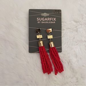 Sugarfix by Baublebar Beaded Earrings - Red & Gold Drop Earrings